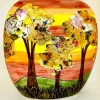 New Anita Harris Art Pottery Pastel Landscape Purse Vase - Medium Pottery-Porcelain-China