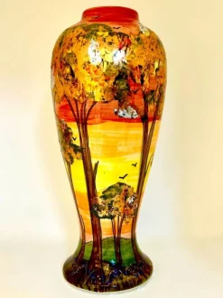 Hot Anita Harris Art Pottery Pastel Landscape Nathan Vase Pottery-Porcelain-China