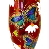 Discount Anita Harris Art Pottery Butterfly & Echinacea Triangle Vase - Medium Pottery-Porcelain-China