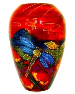 Outlet Anita Harris Art Pottery The Three Sisters and The Giant Dragonfly - Blue Mountains of Sydney Delta Vase - Tall Pottery-Porcelain-China