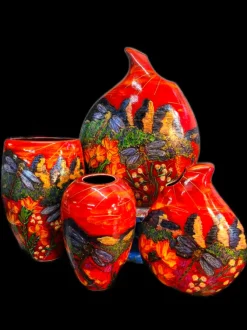 Discount Anita Harris Art Pottery The Three Sisters and The Giant Dragonfly - Blue Mountains of Sydney Purse Vase - Medium Pottery-Porcelain-China