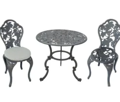 Fashion Cast Iron 3 piece Garden Setting - Grape Outdoor Furniture