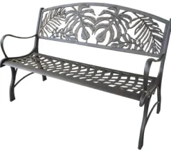Hot Cast Iron Bench - Palm & Monstera Leaf Outdoor Furniture