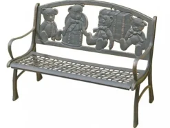 New Cast Iron Kids Bench - Teddy Bears Outdoor Furniture