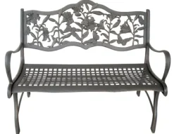 Online Cast Iron Loveseat Bench - Lilies Outdoor Furniture