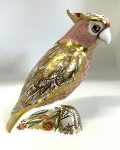 Fashion Crown Derby Pink Cockatoo Paperweight - Special Commissioned Edition of 2500 Royal Crown Derby