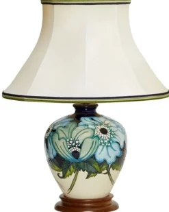 New Moorcroft Blue June L8/6 Lamp and Shade - Retired Moorcroft