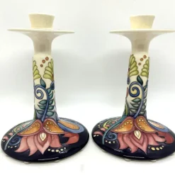 Clearance Moorcroft Festival of Light Pair of Candle Holders 850/9 - Ltd Ed 10 Moorcroft