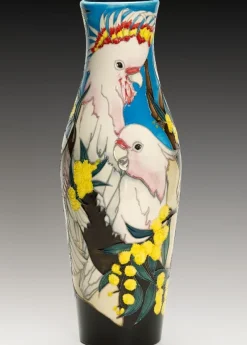Sale Moorcroft Major Mitchell Cockatoo Vase 120/16 - Ltd Ed 75 Moorcroft