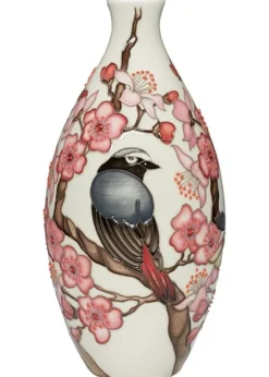 New Moorcroft Redstarts Vase - Numbered Moorcroft