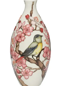 New Moorcroft Redstarts Vase - Numbered Moorcroft
