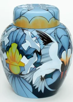 Fashion Moorcroft Silver Gulls Ginger Jar 769/8 - Ltd Ed 25 Moorcroft