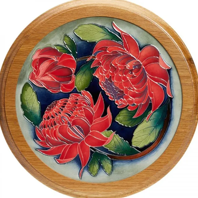 Fashion Moorcroft Waratah Jewel Plaque - Numbered Moorcroft