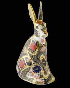 Outlet Royal Crown Derby Old Imari Solid Gold Band Hare Paperweight Royal Crown Derby