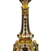 New Royal Crown Derby Old Imari Solid Gold Band Dolphin Candlestick - Large Royal Crown Derby