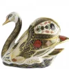 Hot Royal Crown Derby Old Imari Solid Gold Band Swan Paperweight Royal Crown Derby
