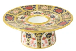 Hot Royal Crown Derby Old Imari Solid Gold Band Round Candleholder Royal Crown Derby