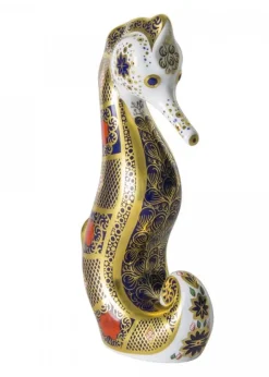 Discount Royal Crown Derby Old Imari Solid Gold Band Seahorse Paperweight Royal Crown Derby