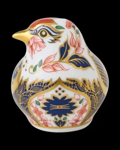 Fashion Royal Crown Derby Old Imari Solid Gold Band Goldfinch Paperweight Royal Crown Derby