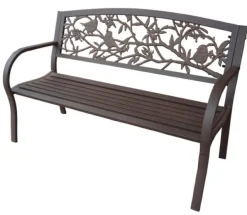 Outlet Tube Steel-Cast Iron Bench - Garden Birds Outdoor Furniture