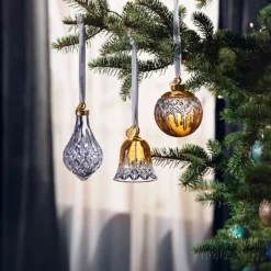 New Waterford Crystal 2022 Christmas Lismore Hope Amber Bauble Christmas