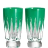 New Waterford Crystal 2025 New Year Fireworks Shot Glasses Green - Set of 2 Ltd Ed Christmas